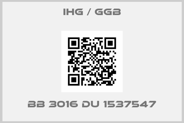 IHG / GGB-BB 3016 DU 1537547