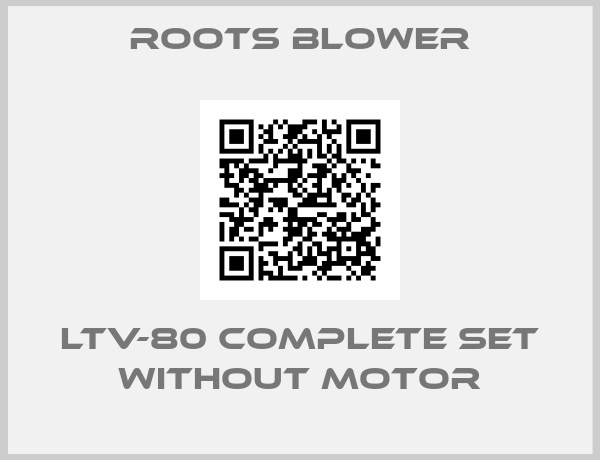 ROOTS BLOWER-LTV-80 Complete set without motor