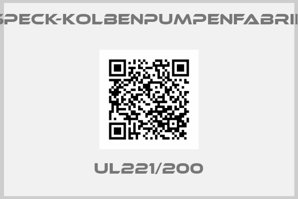 SPECK-KOLBENPUMPENFABRIK-UL221/200
