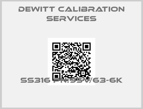 Dewitt Calibration Services-SS316 PN:95V/63-6K