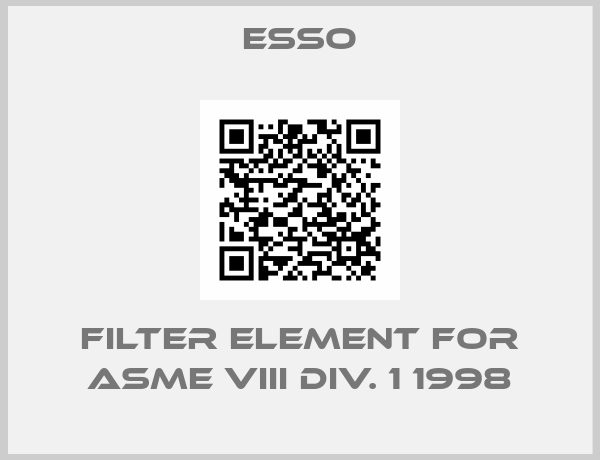 Esso-Filter Element for ASME VIII DIV. 1 1998