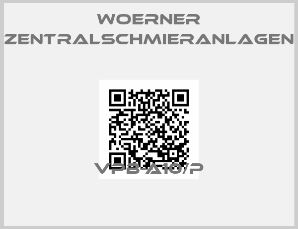 WOERNER Zentralschmieranlagen-VPB-A10/P