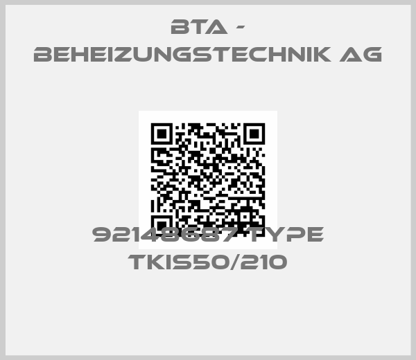BTA - Beheizungstechnik AG-92148687 Type TKis50/210