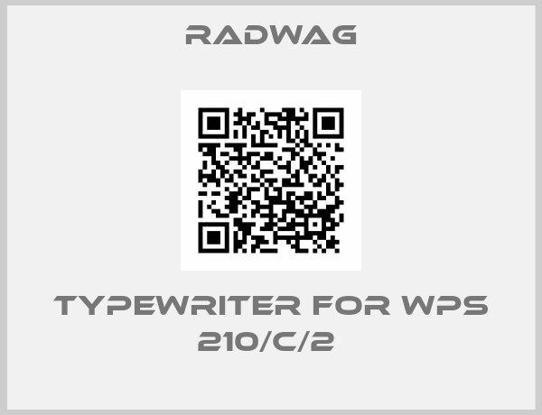 Radwag- typewriter for WPS 210/C/2 