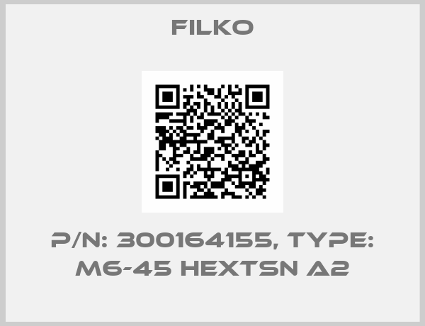 Filko-P/N: 300164155, Type: M6-45 HEXTSN A2
