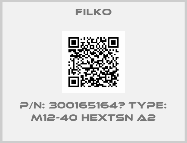 Filko-P/N: 300165164б Type: M12-40 HEXTSN A2