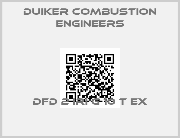 Duiker Combustion Engineers-DFD 2 IRI G 10 T EX