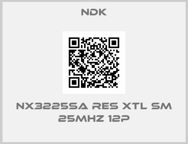 NDK-NX3225SA RES XTL SM 25MHZ 12P
