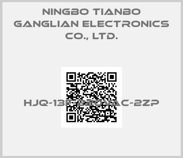 Ningbo Tianbo Ganglian Electronics Co., Ltd.-HJQ-13F-220VAC-2ZP