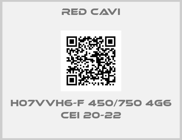 Red Cavi-H07VVH6-F 450/750 4G6 CEI 20-22