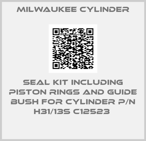 Milwaukee Cylinder-SEAL KIT INCLUDING PISTON RINGS AND GUIDE BUSH FOR CYLINDER P/N H31/13S C12523 