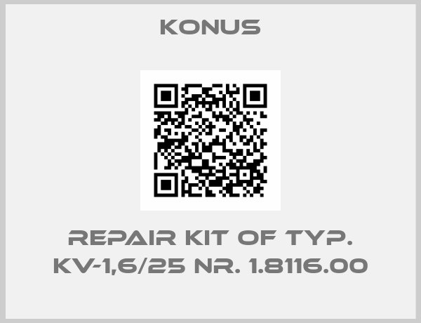 Konus-Repair kit of Typ. KV-1,6/25 Nr. 1.8116.00