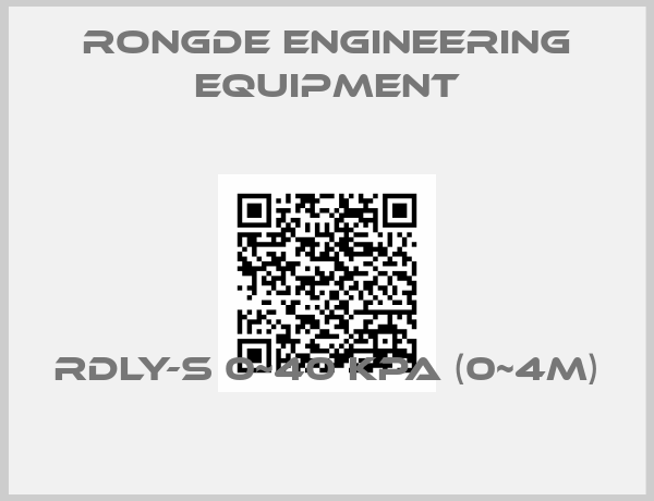 Rongde Engineering Equipment-RDLY-S 0~40 kPa (0~4m)