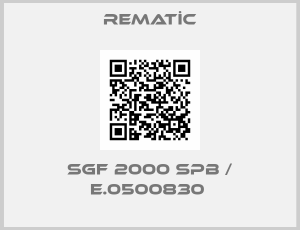 REMATİC-SGF 2000 SPB / E.0500830 