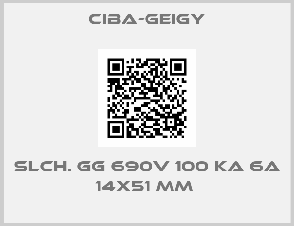 Ciba-Geigy-SLCH. GG 690V 100 KA 6A 14X51 MM 