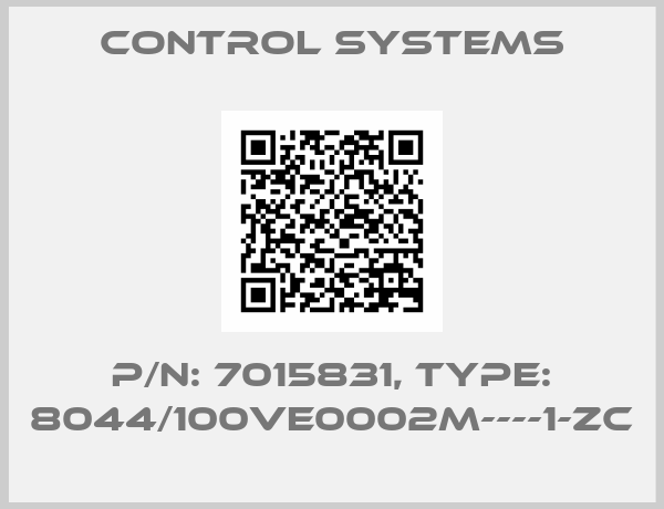 Control systems-P/N: 7015831, Type: 8044/100VE0002M----1-ZC