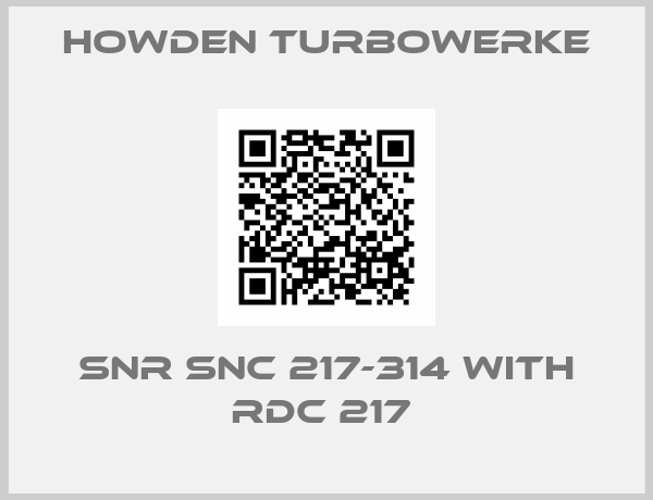 Howden Turbowerke-SNR SNC 217-314 WITH RDC 217 