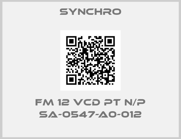 SYNCHRO-FM 12 VCD PT N/P SA-0547-A0-012