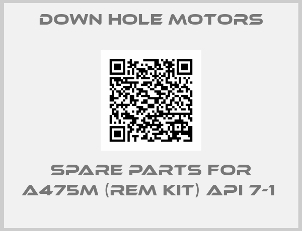 Down Hole Motors-SPARE PARTS FOR A475M (REM KIT) API 7-1 