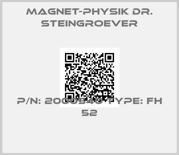 Magnet-Physik Dr. Steingroever-p/n: 2000540 type: FH 52