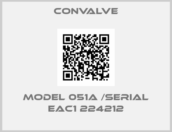 Convalve-MODEL 051A /SERIAL EAC1 224212