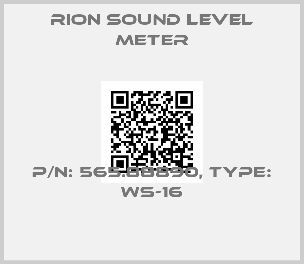 RION Sound Level Meter-P/N: 565.88890, Type: WS-16