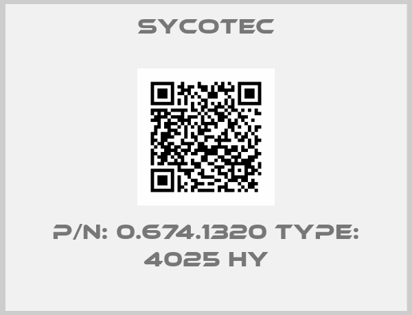 SycoTec-P/N: 0.674.1320 Type: 4025 HY