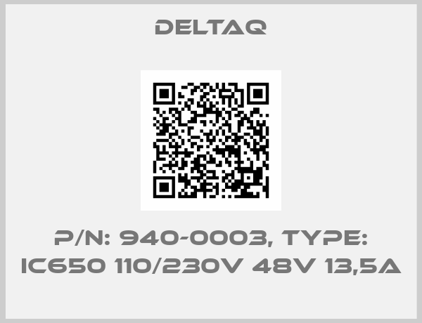 DeltaQ-P/N: 940-0003, Type: IC650 110/230V 48V 13,5A