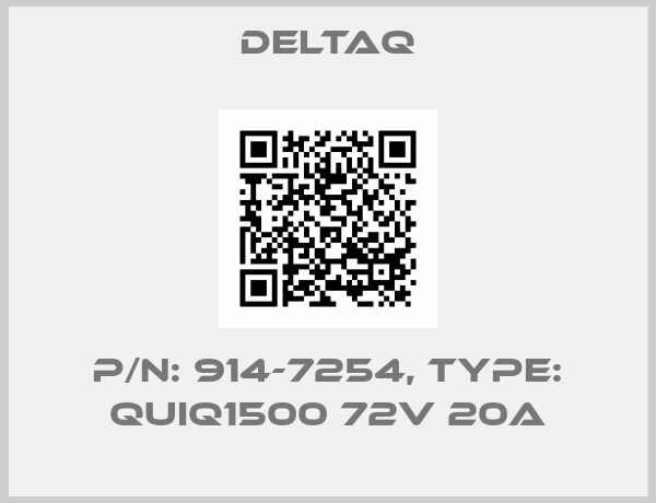 DeltaQ-P/N: 914-7254, Type: QuiQ1500 72V 20A