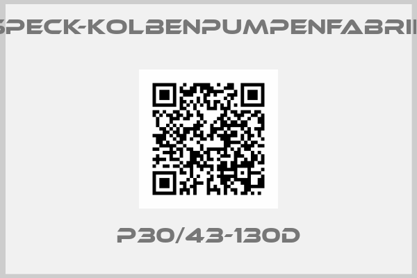 SPECK-KOLBENPUMPENFABRIK-P30/43-130D