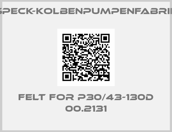 SPECK-KOLBENPUMPENFABRIK-felt for P30/43-130D 00.2131