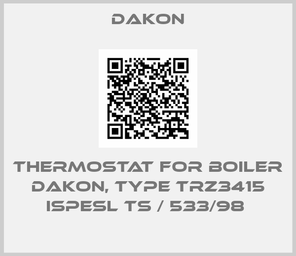 Dakon-THERMOSTAT FOR BOILER DAKON, TYPE TRZ3415 ISPESL TS / 533/98 