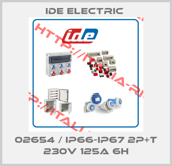 IDE ELECTRIC -02654 / IP66-IP67 2P+T 230V 125A 6H