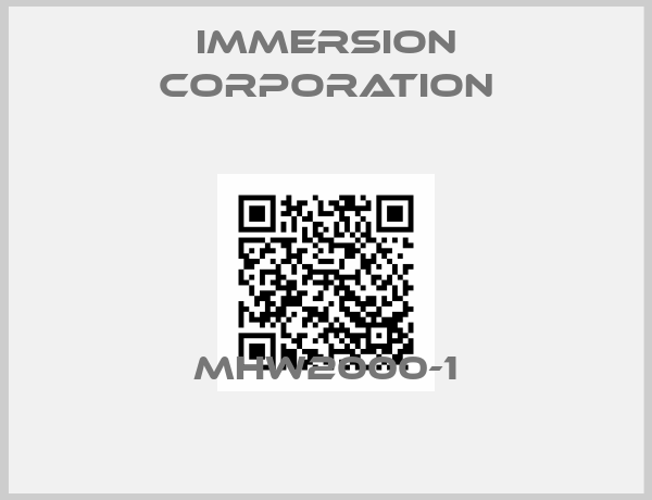 IMMERSION CORPORATION-MHW2000-1