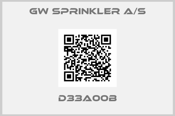 GW Sprinkler A/S-D33A00B