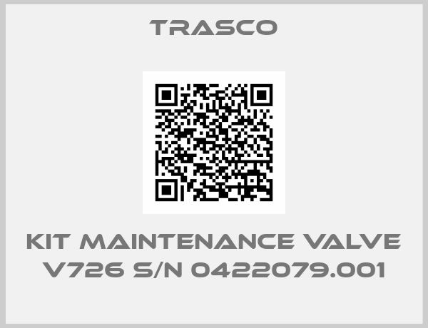 Trasco-KIT MAINTENANCE VALVE V726 S/N 0422079.001