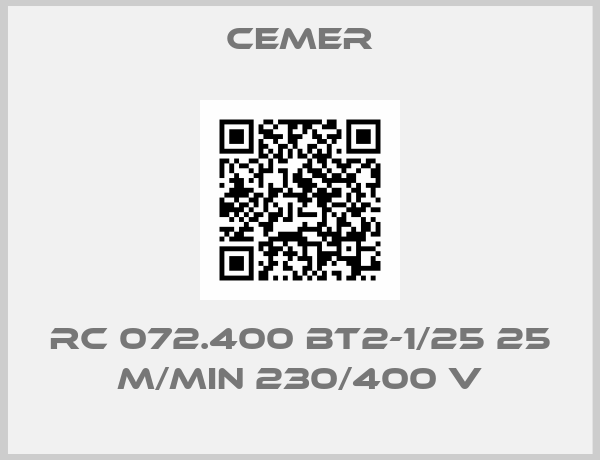 Cemer-RC 072.400 BT2-1/25 25 m/min 230/400 V