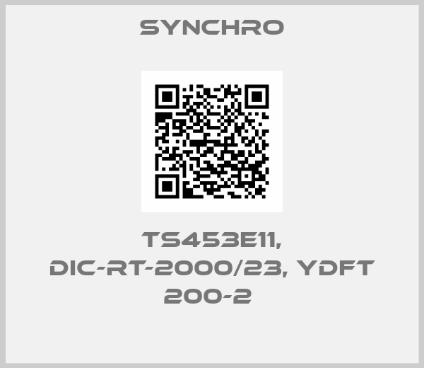 SYNCHRO-TS453E11, DIC-RT-2000/23, YDFT 200-2 