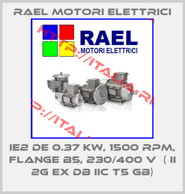 RAEL MOTORI ELETTRICI-IE2 DE 0.37 Kw, 1500 rpm, FLANGE B5, 230/400 V  ( II 2G Ex db IIC T5 Gb)