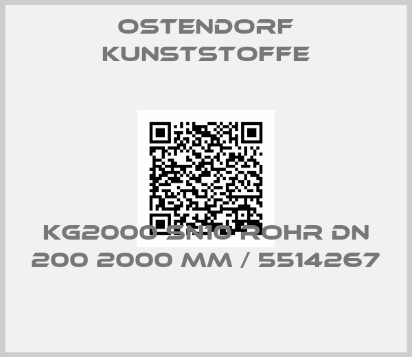 Ostendorf Kunststoffe-KG2000 SN10 Rohr DN 200 2000 mm / 5514267