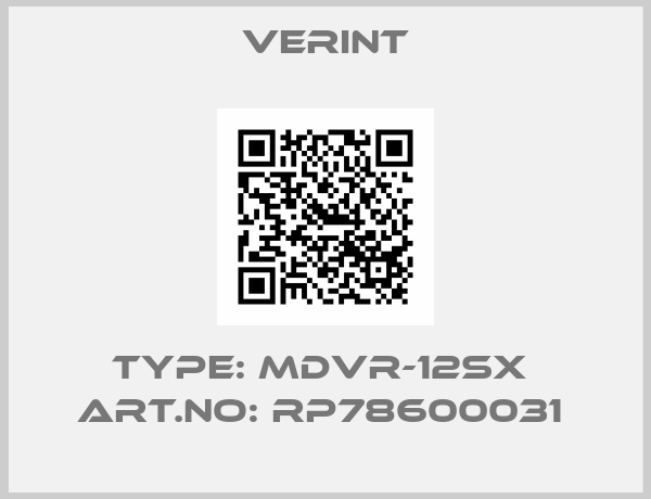 Verint-TYPE: MDVR-12SX  ART.NO: RP78600031 