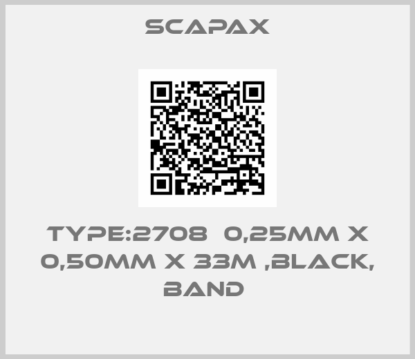 Scapax-TYPE:2708  0,25MM X 0,50MM X 33M ,BLACK, BAND 