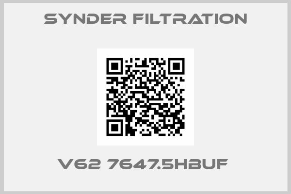Synder Filtration-V62 7647.5HBUF 