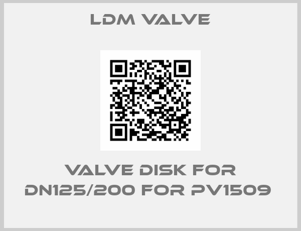 LDM Valve-VALVE DISK FOR DN125/200 FOR PV1509 