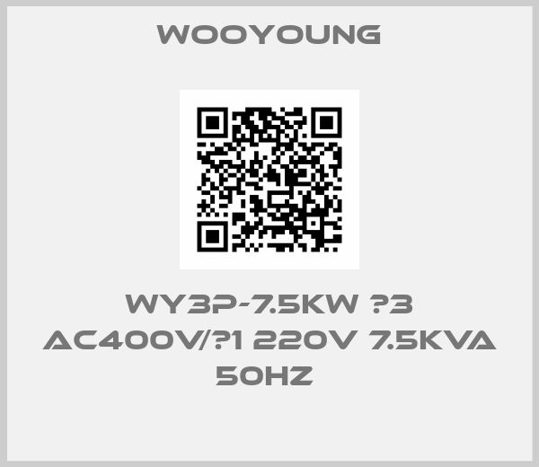 Wooyoung-WY3P-7.5KW ∅3 AC400V/∅1 220V 7.5KVA 50HZ 
