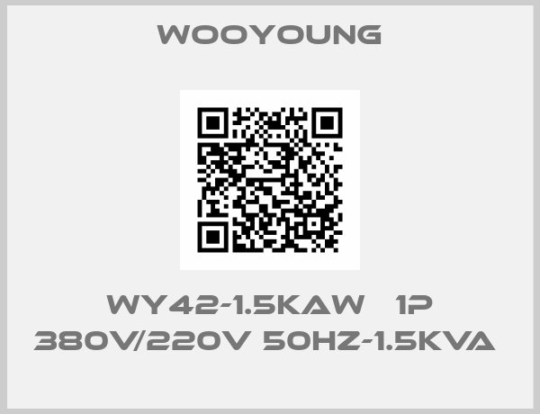 Wooyoung-WY42-1.5KAW   1P 380V/220V 50HZ-1.5KVA 