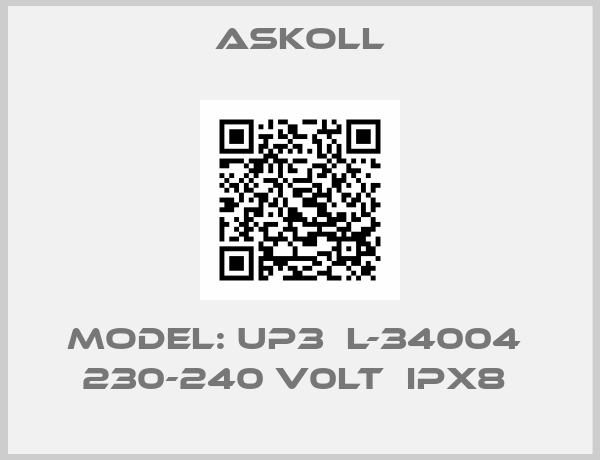 Askoll-MODEL: UP3  L-34004  230-240 V0LT  IPX8 