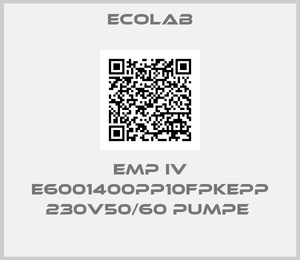 Ecolab-EMP IV E6001400PP10FPKEPP 230V50/60 Pumpe 