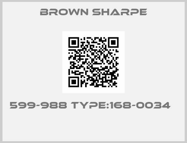 Brown Sharpe-599-988 Type:168-0034   
