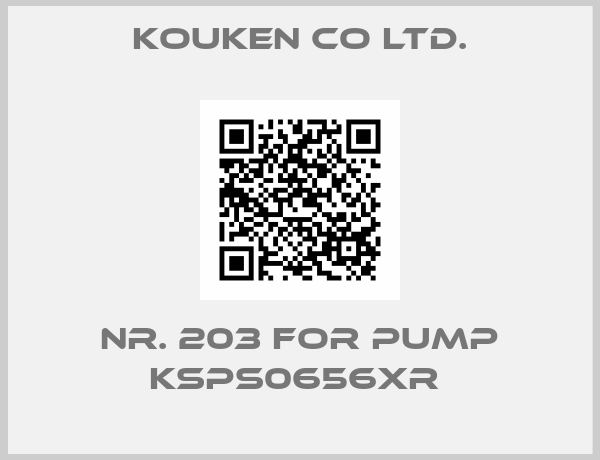 Kouken Co ltd.-Nr. 203 for pump KSPS0656XR 